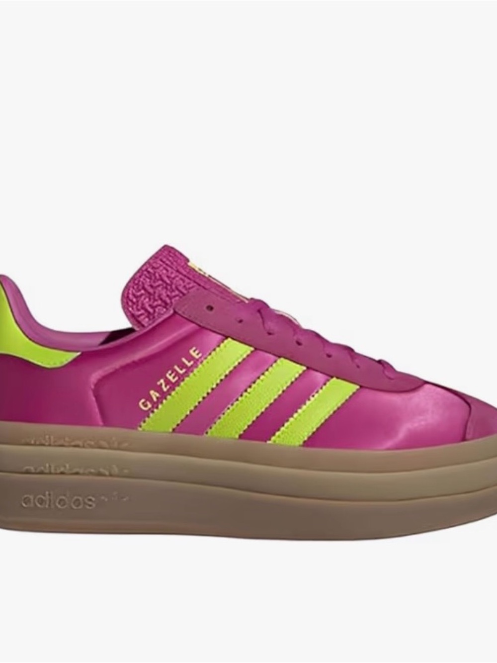 Ladies Size 9 Adidas Gazelle Bold Hot Pink & Neon Green Platform Sneakers - Picture 9 of 14